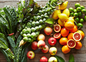a group of fruits and vegetables on a wood surface Healthy Weight Loss Diets Leigh on Sea